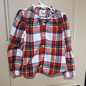 Girls J crew plaid top